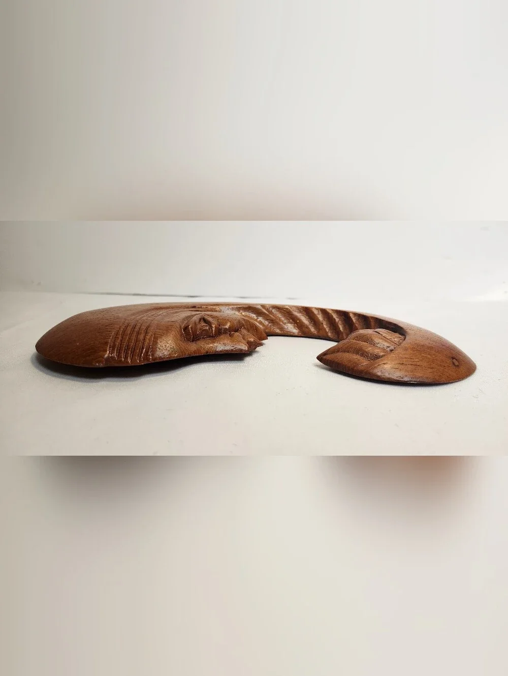 Hand-Carved Wooden Madonna and Child Wall Art - Brown